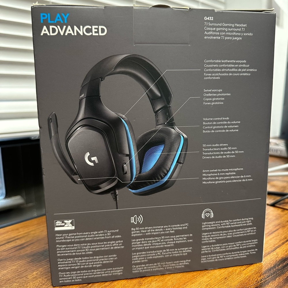 Logitech- G432 Wired DTS Headphone X 2.0 Surround Sound Over- the Ear Gaming